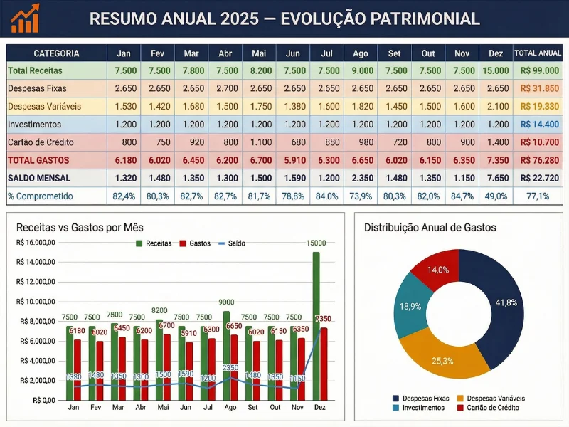 Resumo Anual e Evolução Patrimonial
